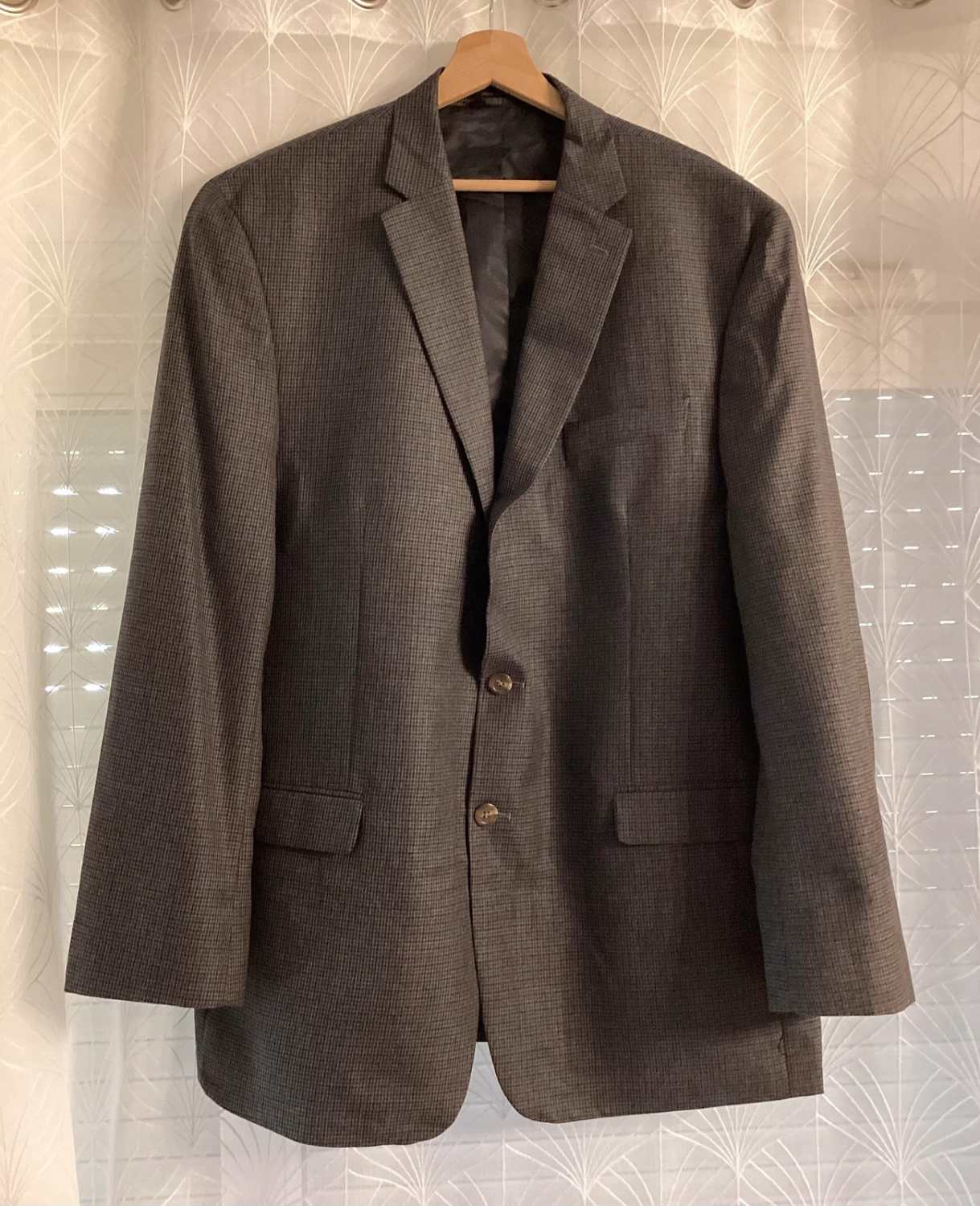 🧥 Blazer Chaps Homme - Carreaux Gris/Noir/Kaki - Taille L