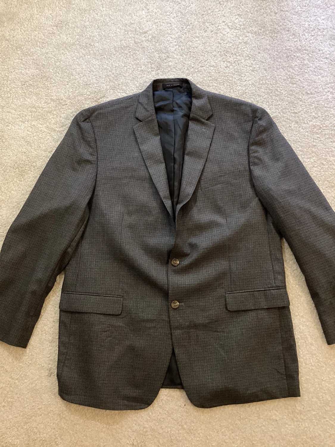 🧥 Blazer Chaps Homme - Carreaux Gris/Noir/Kaki - Taille L