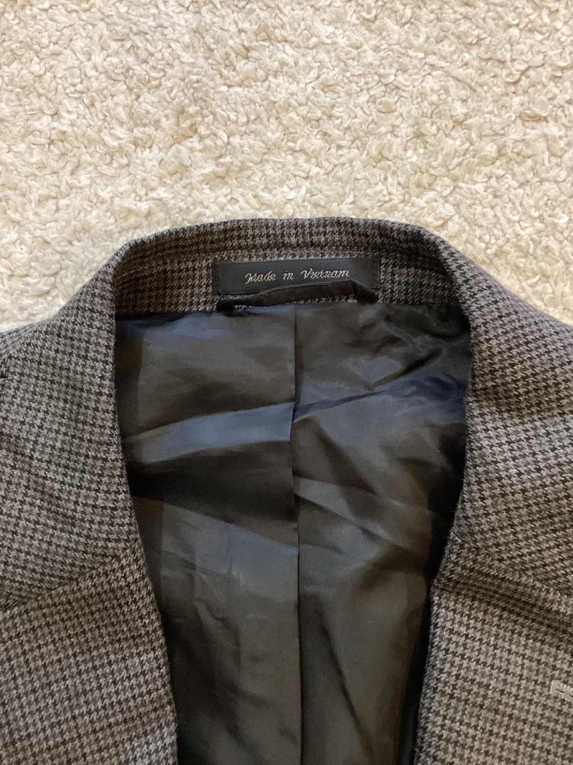 🧥 Blazer Chaps Homme - Carreaux Gris/Noir/Kaki - Taille L