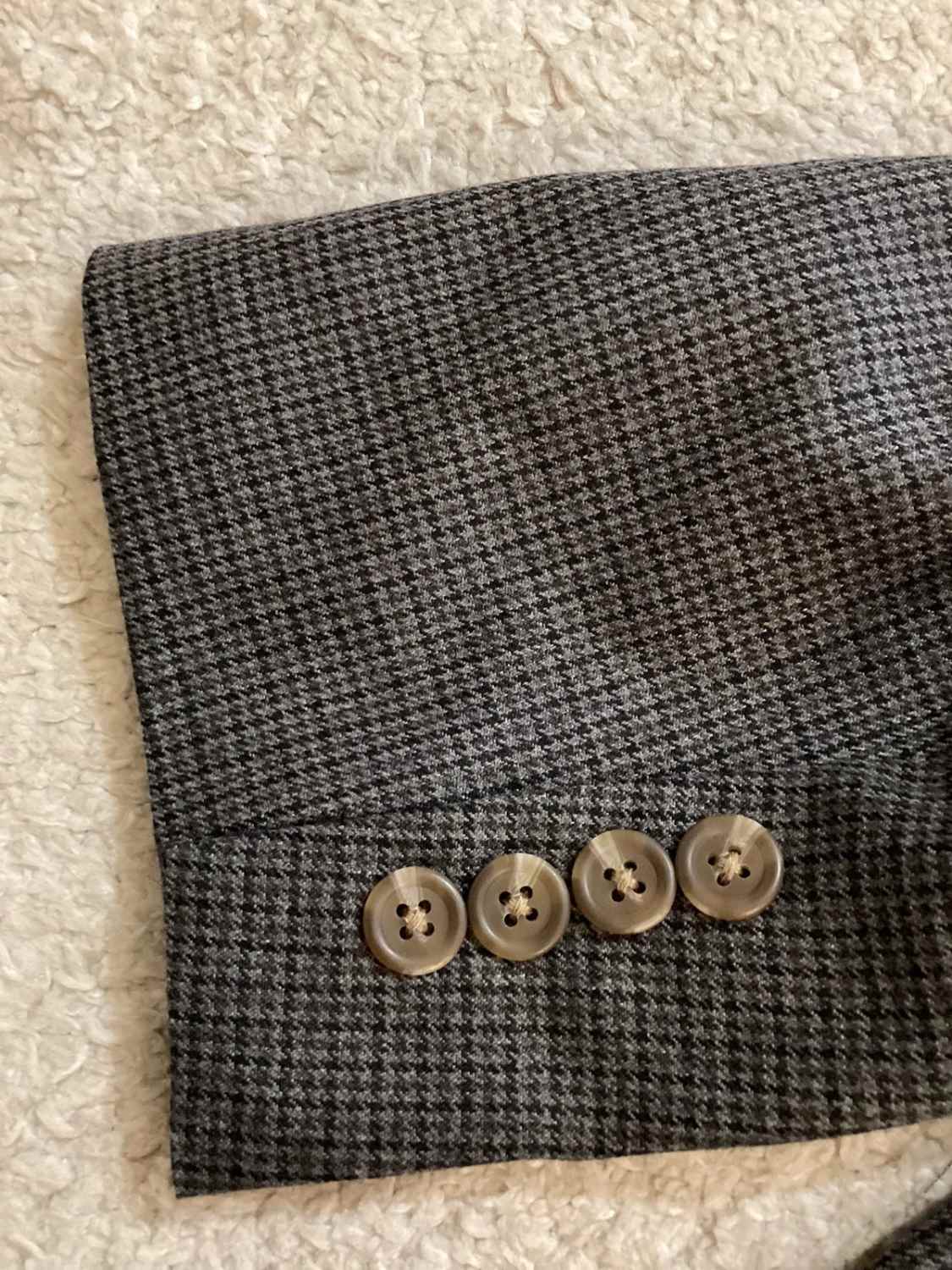 🧥 Blazer Chaps Homme - Carreaux Gris/Noir/Kaki - Taille L