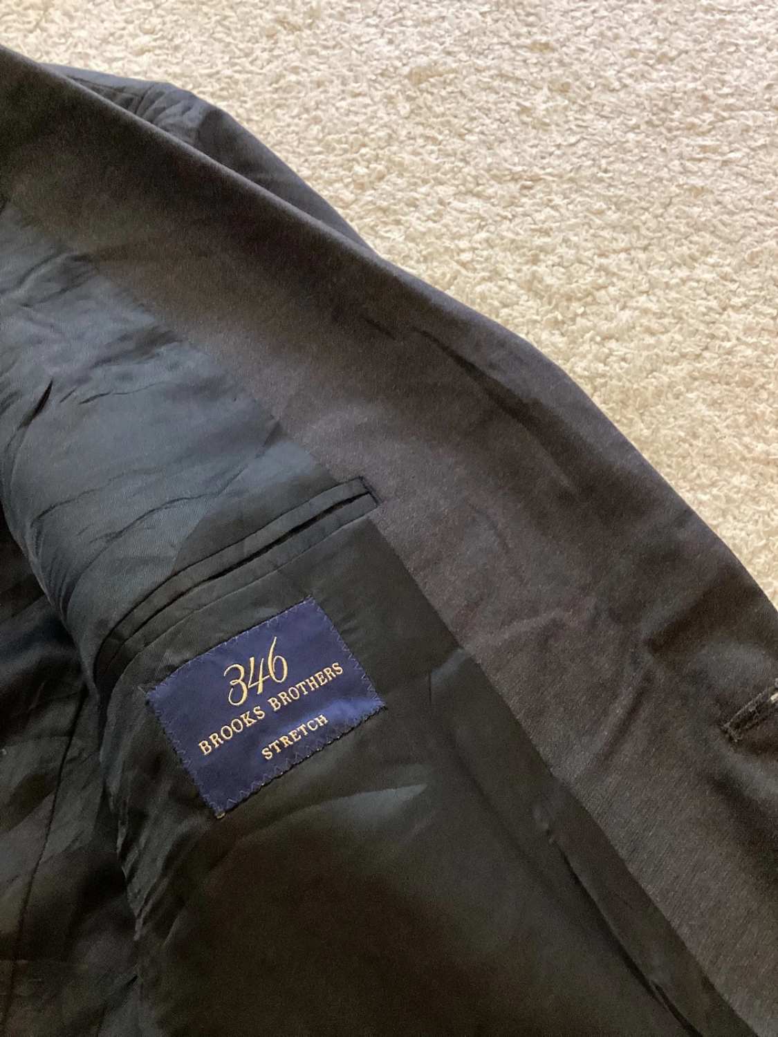 Blazer Brooks Brothers 346 Stretch - Donkergrijs - Maat 42RG (M)
