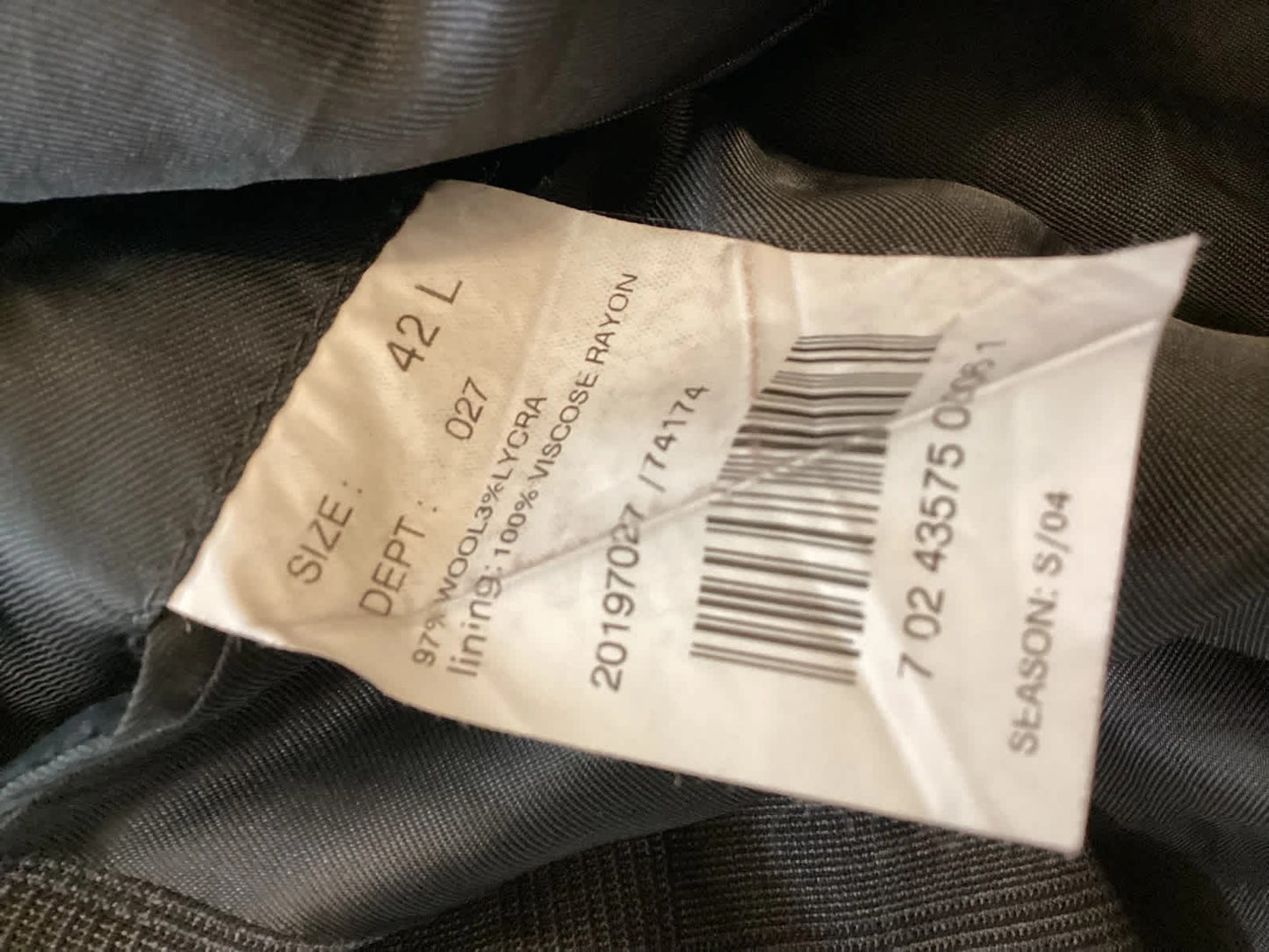 Blazer Brooks Brothers 346 Stretch - Carreaux Gris/Bleu - Taille 42L