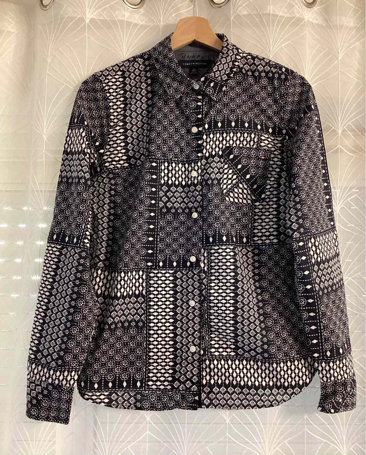 Chemise Tommy Hilfiger Femme à Motif - Noir/Blanc - XSTP