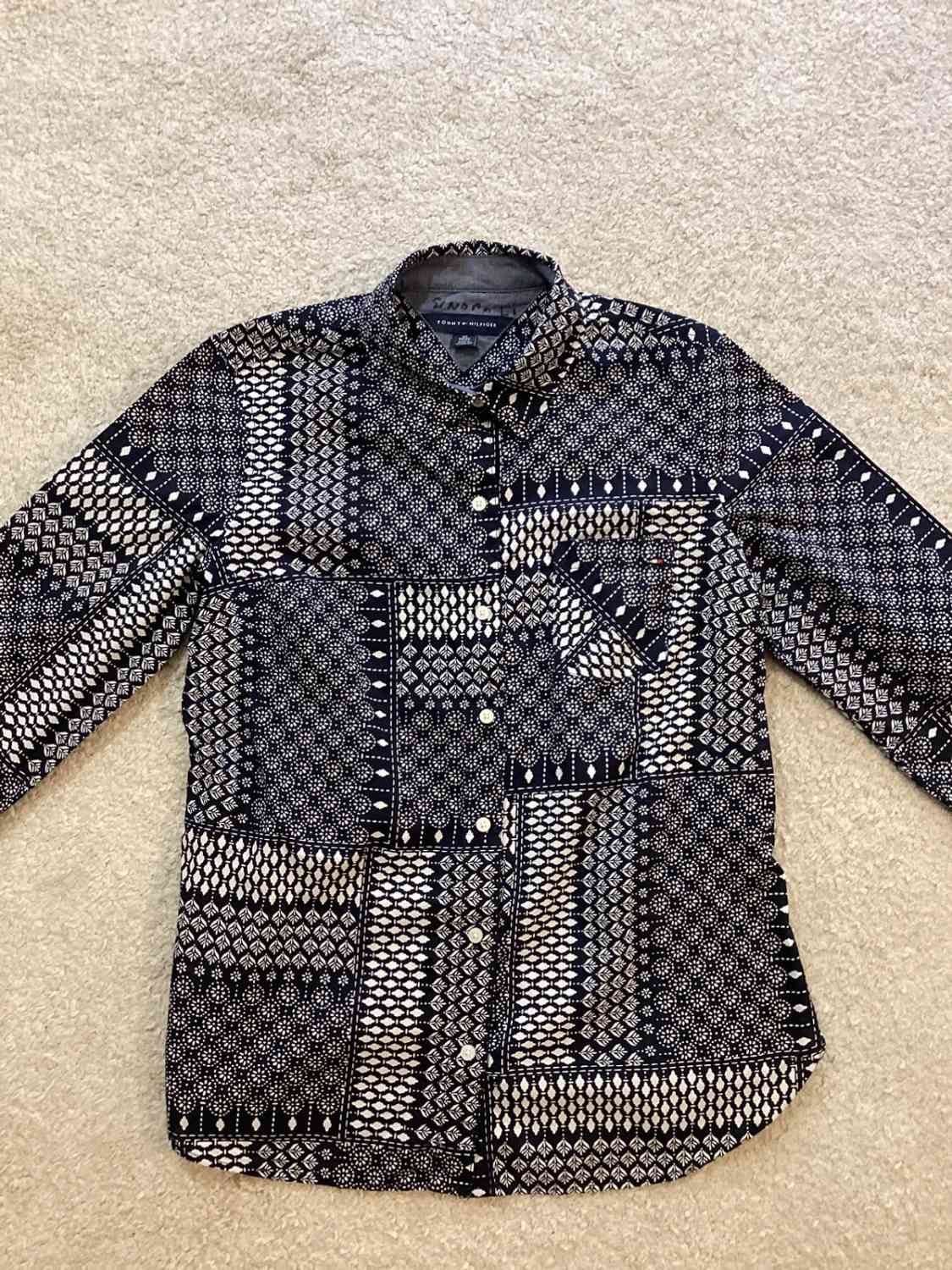 Chemise Tommy Hilfiger Femme à Motif - Noir/Blanc - XSTP