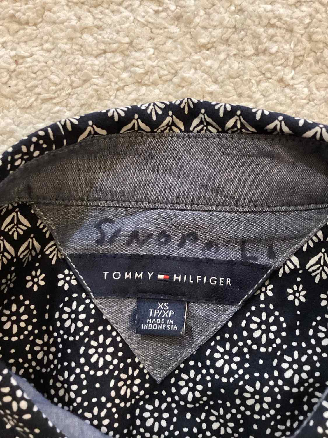 Chemise Tommy Hilfiger Femme à Motif - Noir/Blanc - XSTP
