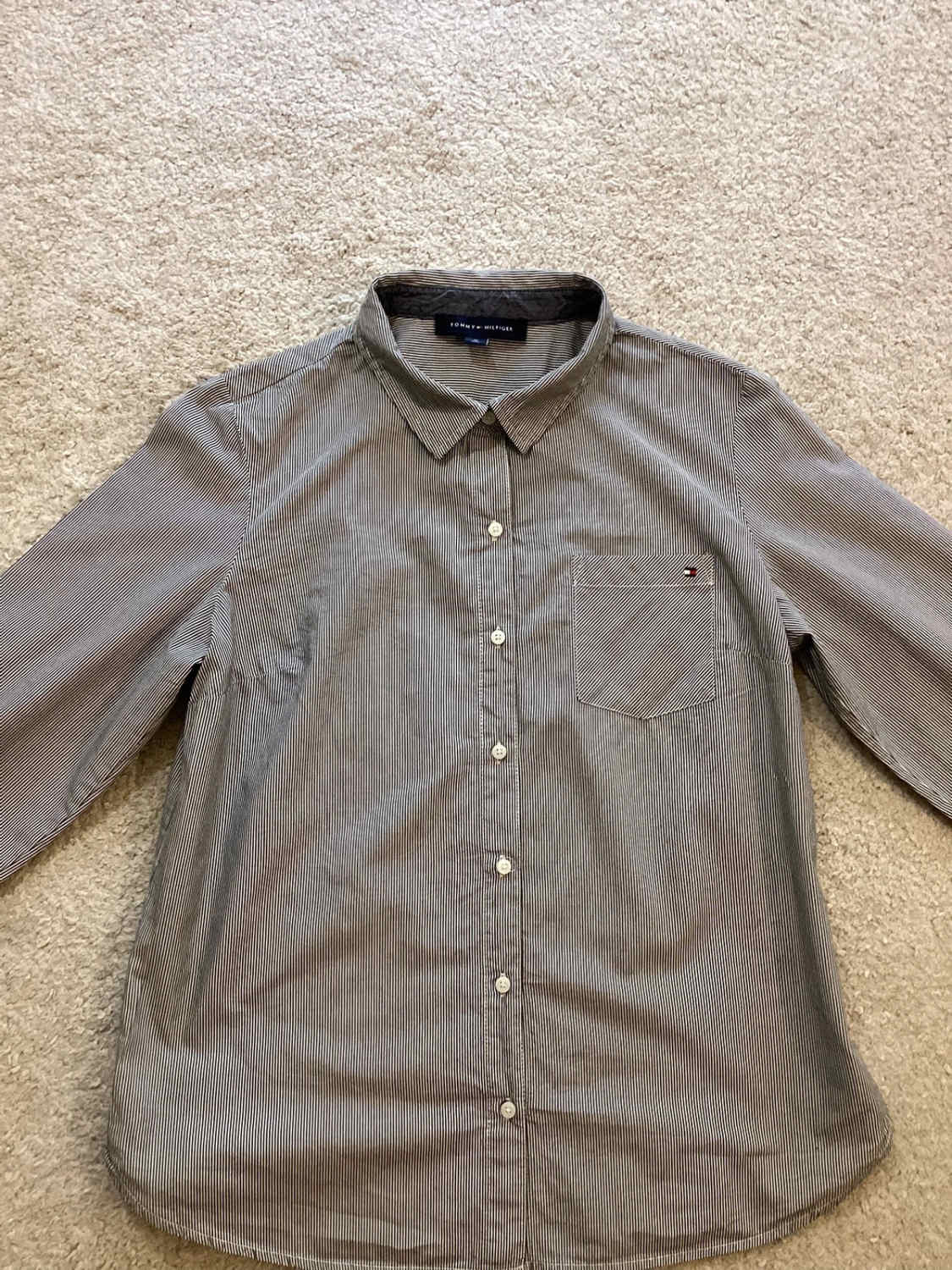 Camisa Tommy Hilfiger Mujer a Rayas - Gris/Blanco