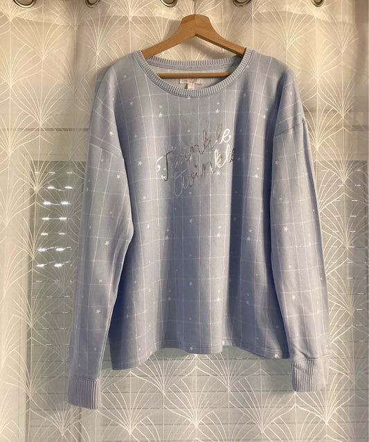 🌙 Pull de Nuit Lauren Conrad - Carreaux Bleu/Blanc - Taille L