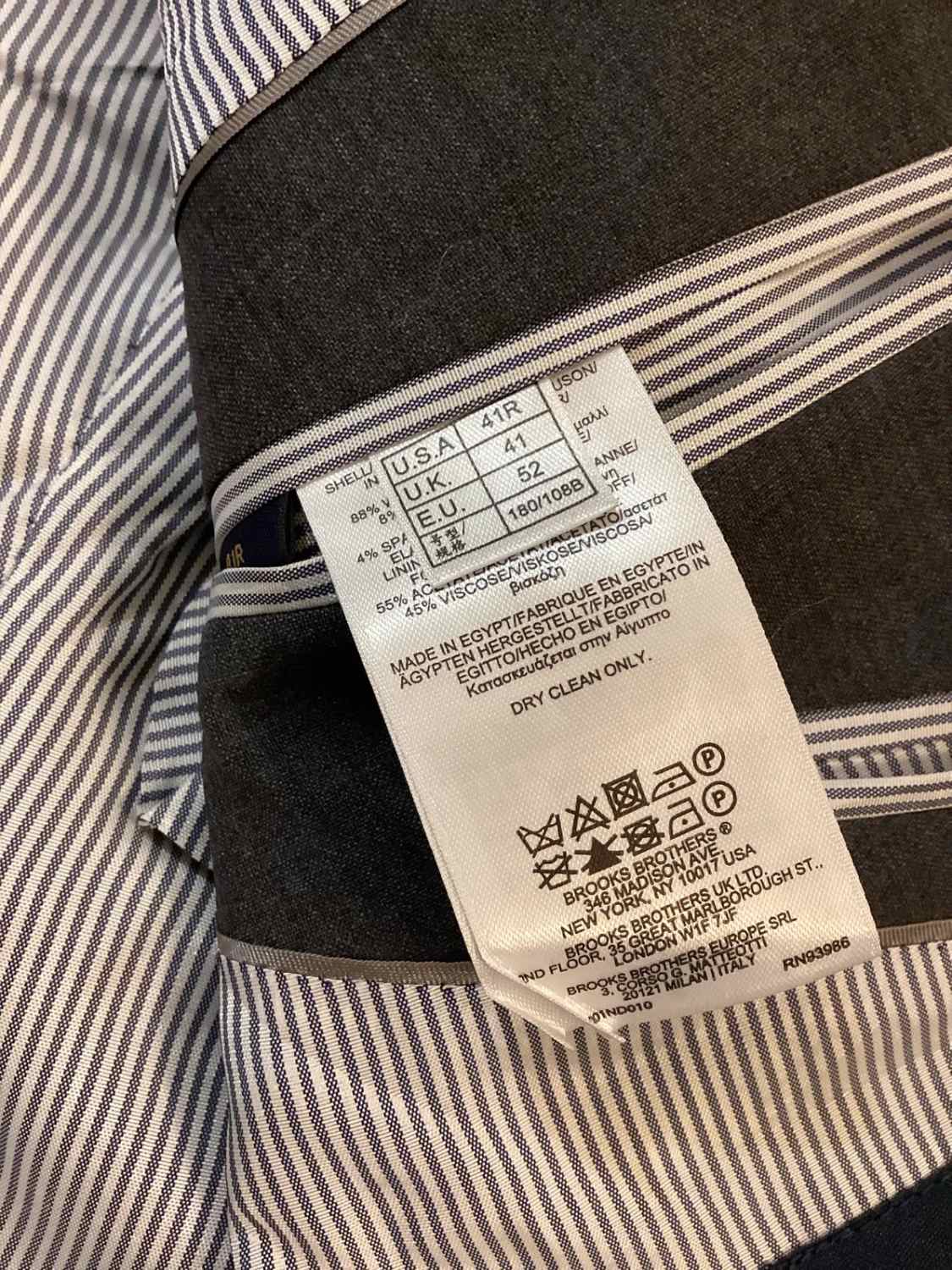 Blazer Brooks Brothers "Explorer" Regent Fit - Grigio - Taglia 41R (S)