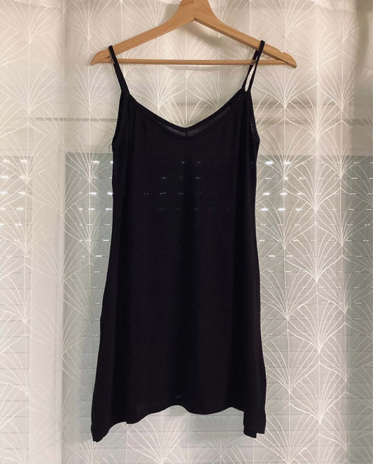 🖤 Top con Spalline - Nero - Taglia S - Viscosa/Elastan