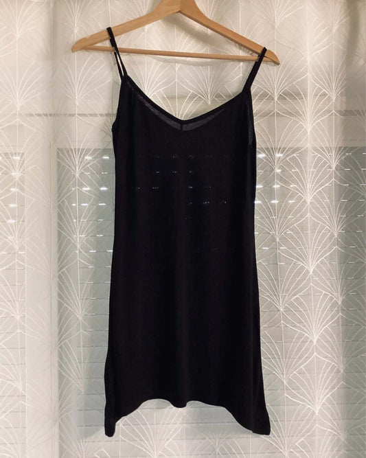 🖤 Top con Spalline - Nero - Taglia S - Viscosa/Elastan