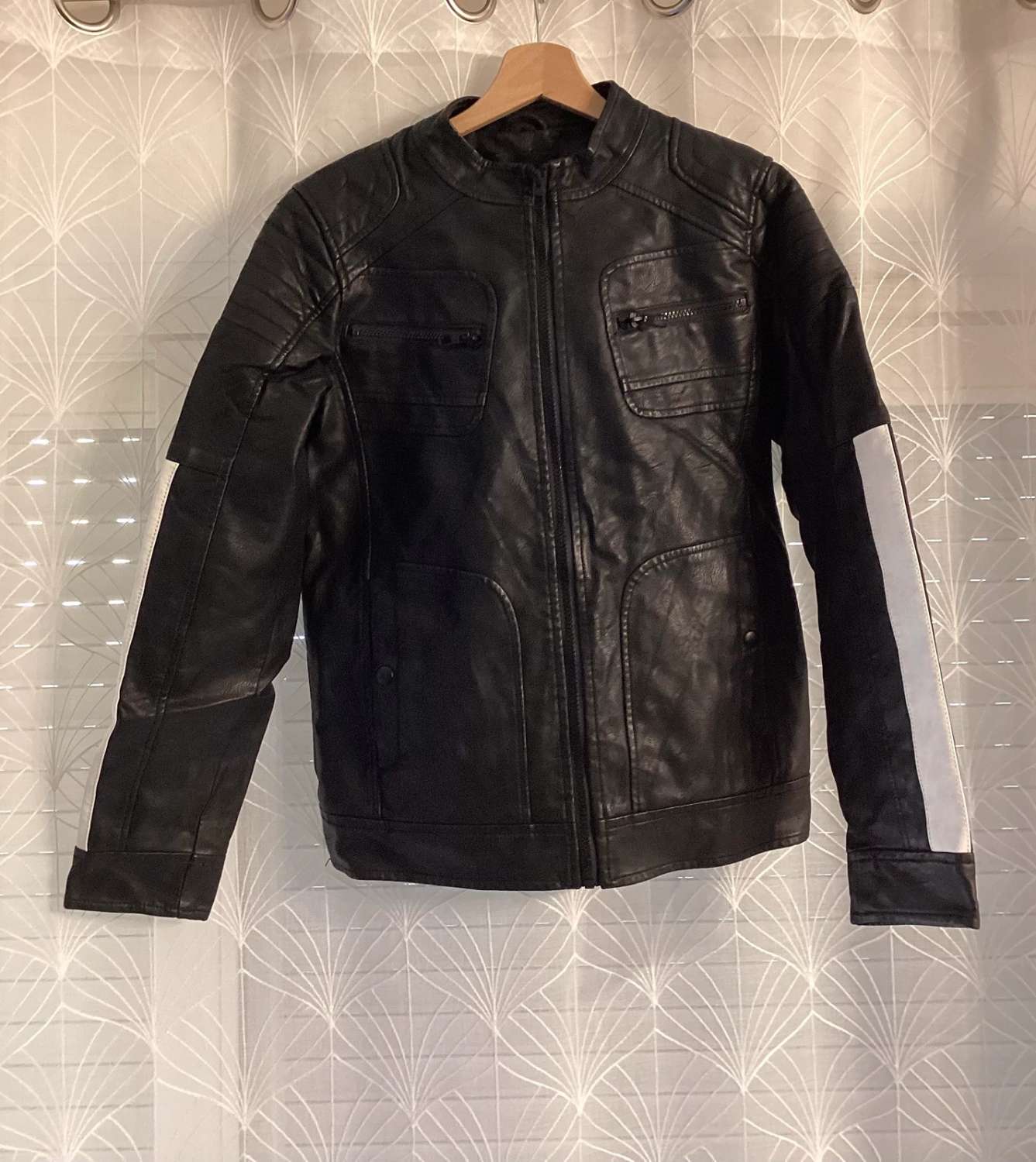 Veste Contrastée - Noir & Blanc - Taille S - Polyuréthane/Coton