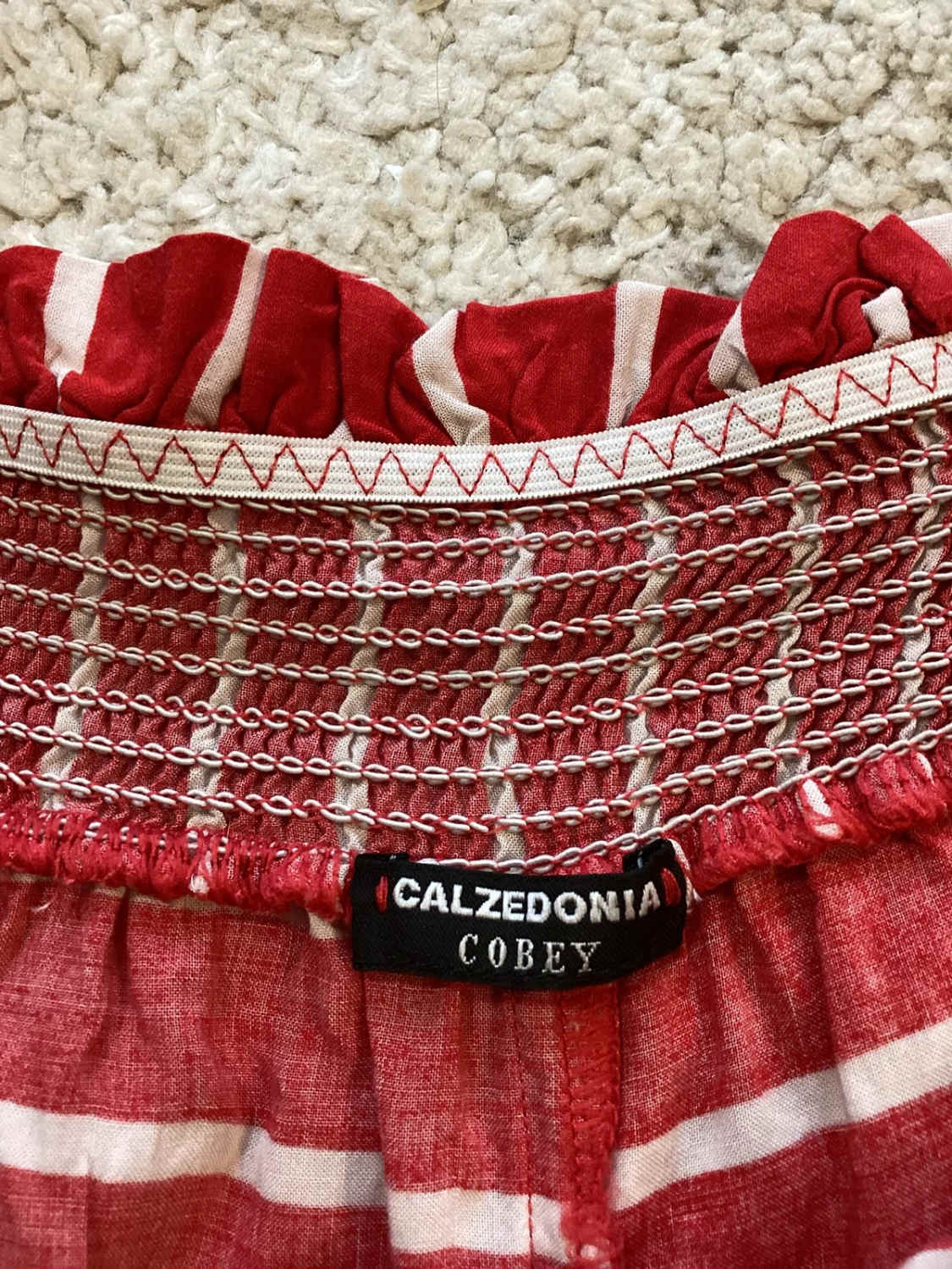 Short Rayé Calzedonia - Rouge & Blanc - Taille S - Viscose