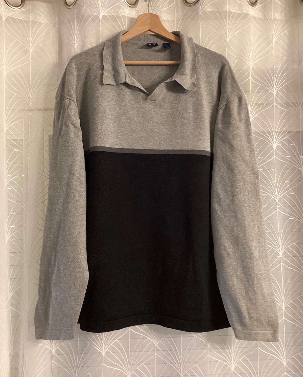 🎩 Sweat Polo Gap Homme - Gris/Noir - Taille XXL - Coton
