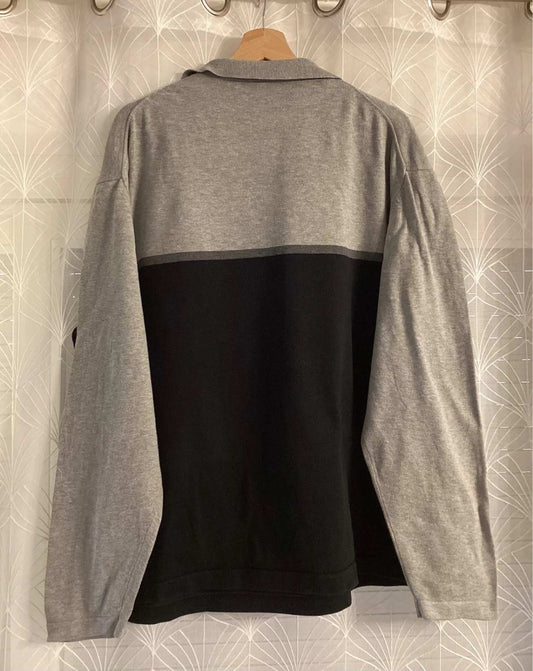 🎩 Sweatshirt Polo Gap Homem - Cinzento/Preto - Tamanho XXL - Algodão