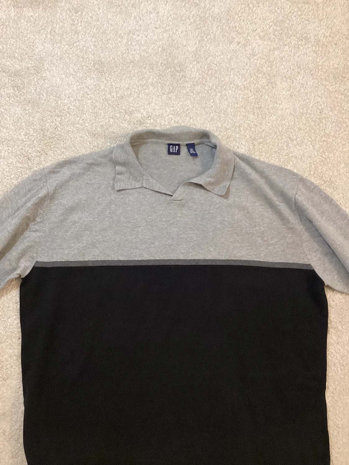 🎩 Sweat Polo Gap Homme - Gris/Noir - Taille XXL - Coton