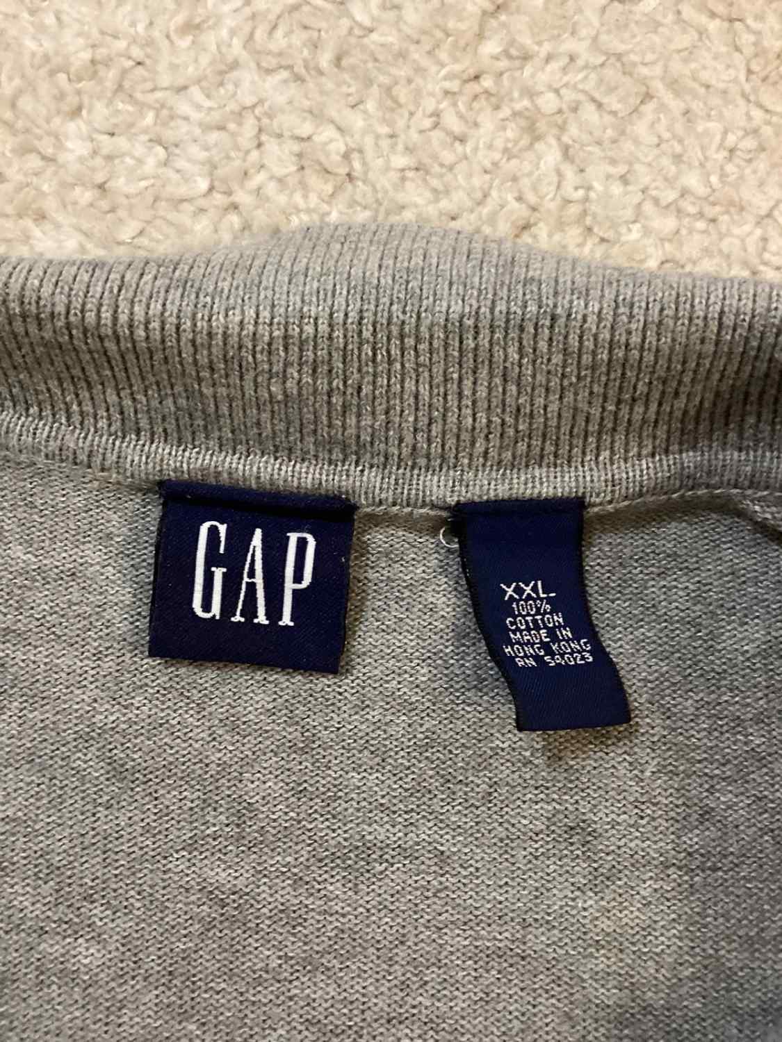 🎩 Sweat Polo Gap Homme - Gris/Noir - Taille XXL - Coton