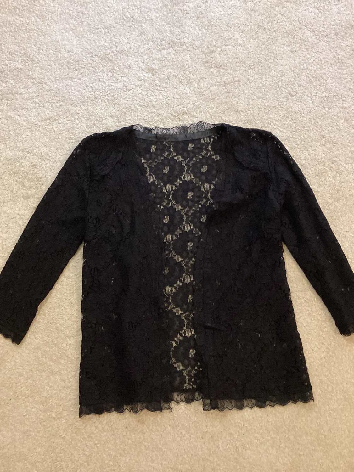 👗 Blouse Transparente Noire Style Cardigan - Taille S - Coton
