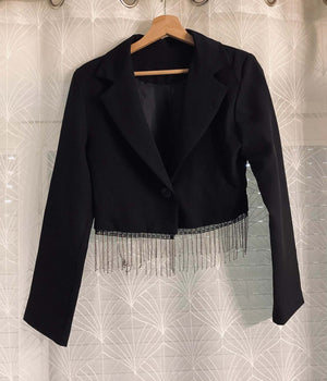 🖤 Blazer Court LS3 - Noir - Taille M - Polyester/Elastane