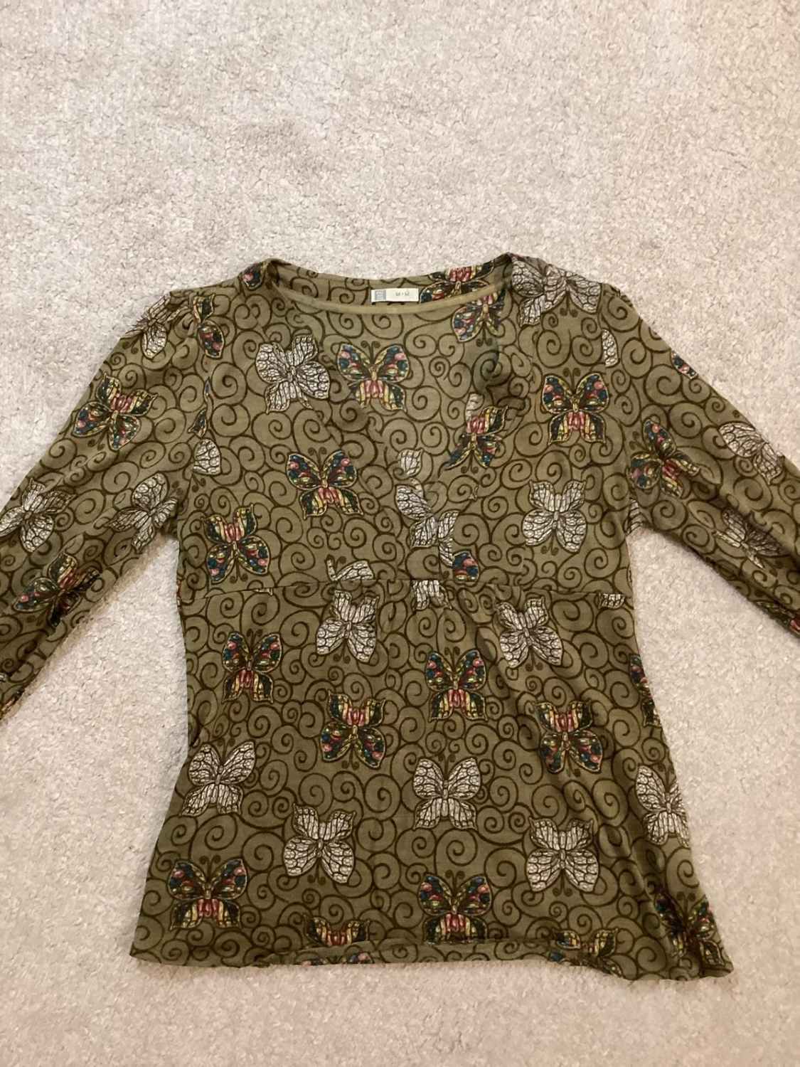 Blouse Prenatal Maternité - Beige/Kaki/Blanc - Laine/Acrylique - Taille M