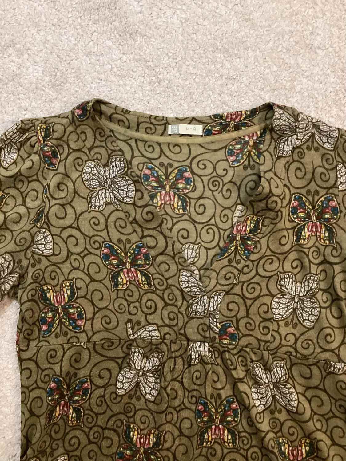 Blouse Prenatal Maternité - Beige/Kaki/Blanc - Laine/Acrylique - Taille M