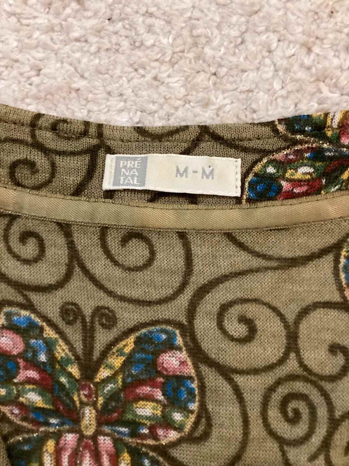 Blouse Prenatal Maternité - Beige/Kaki/Blanc - Laine/Acrylique - Taille M