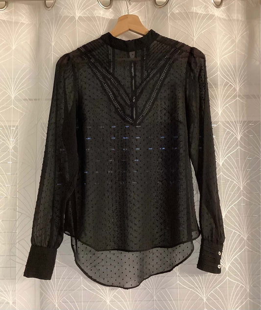 Blouse Transparente Stradivarius - Noir - Taille S - Polyester