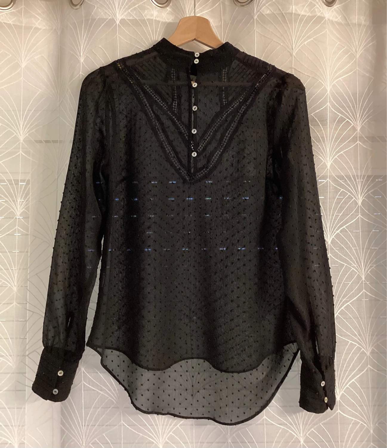 Blouse Transparente Stradivarius - Noir - Taille S - Polyester