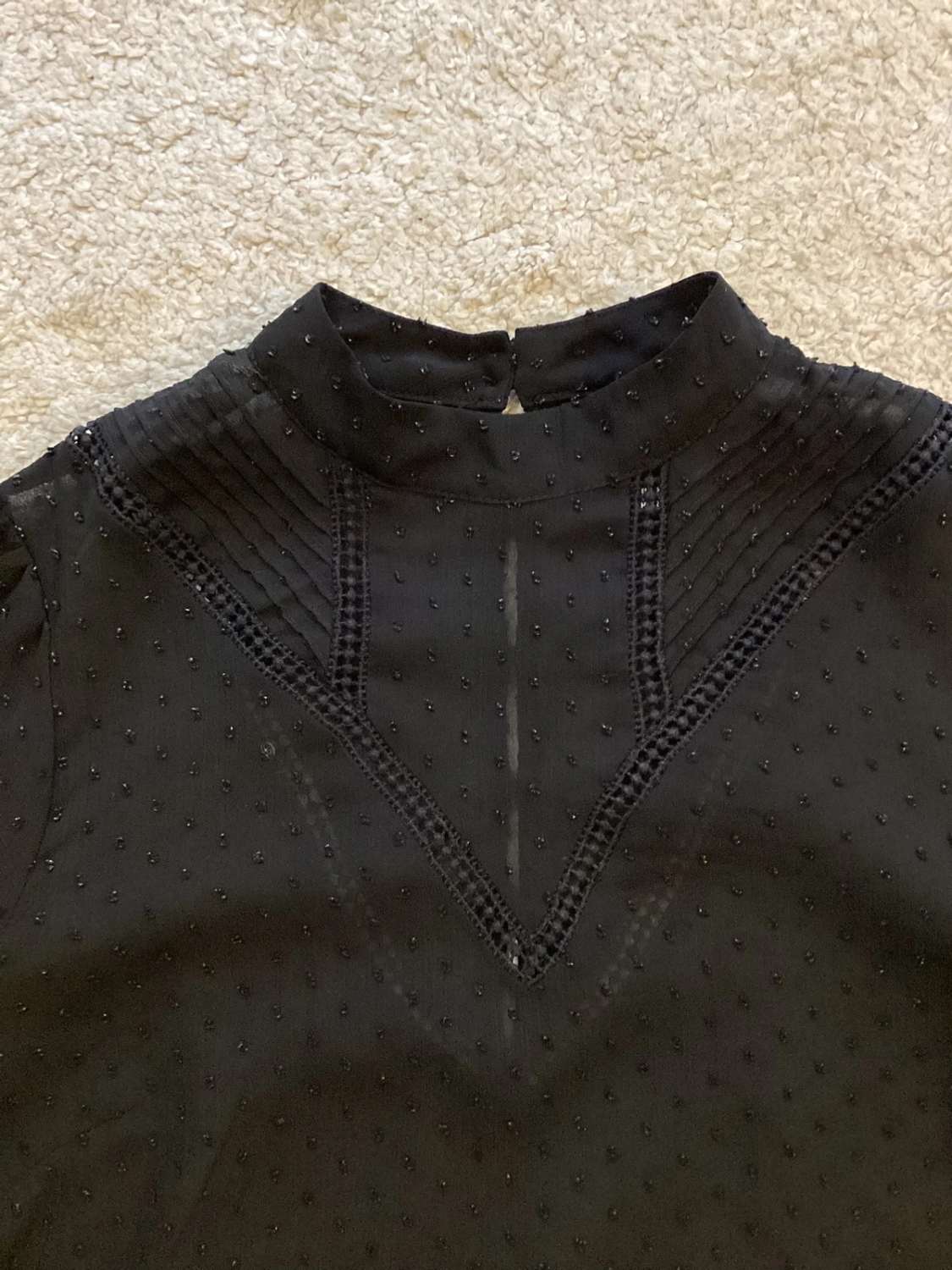 Blouse Transparente Stradivarius - Noir - Taille S - Polyester