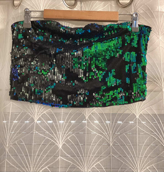 🍃 Shein top dames - Zwart & groen - Maat M