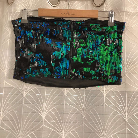 🍃 Top Shein Donna - Nero & Verde - Taglia M