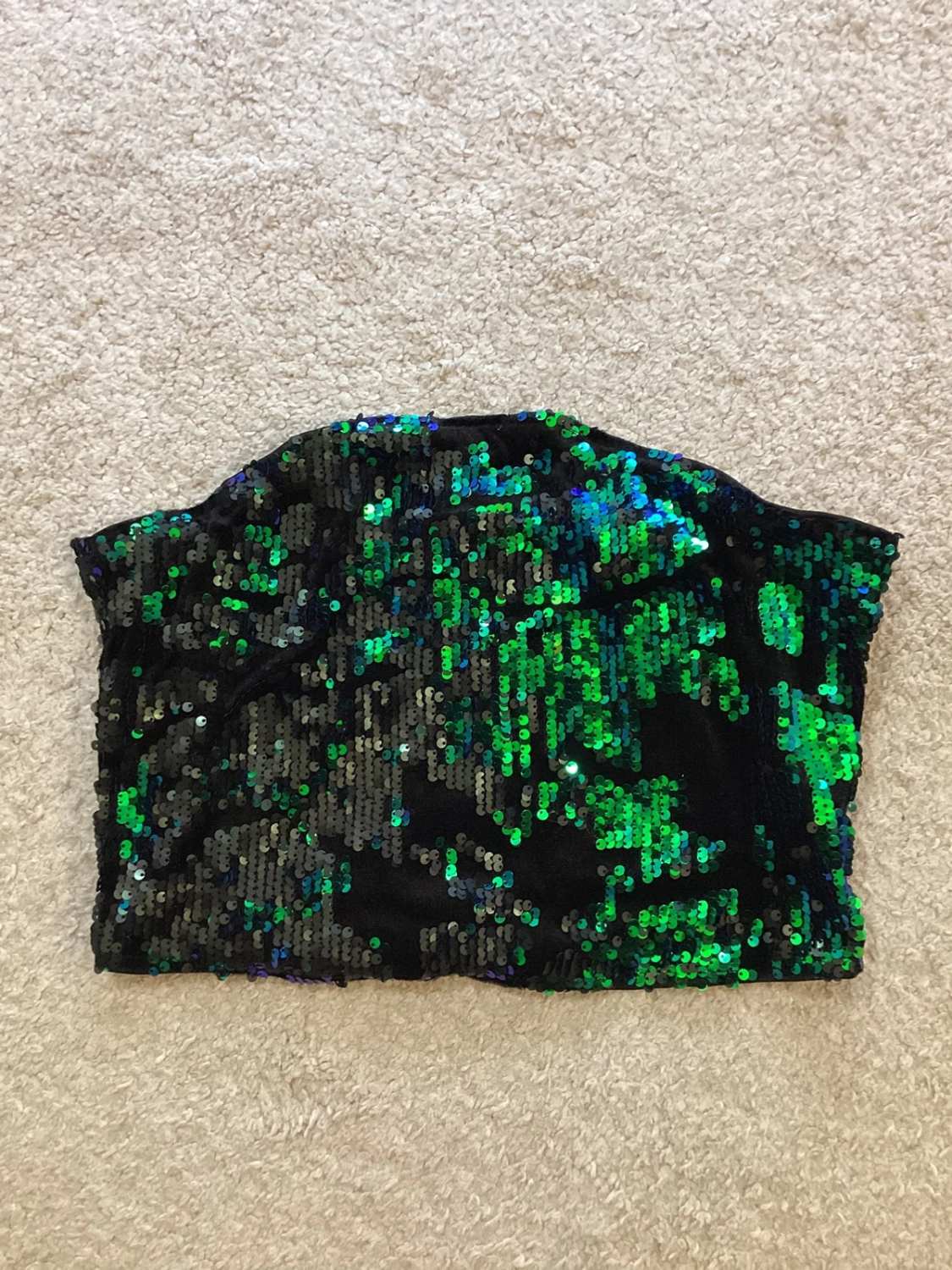 🍃 Top Shein Femme - Noir & Vert - Taille M