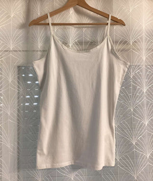 🤍 Top Dolce Bella à Bretelles - Blanc - Taille L - Coton/Elastane