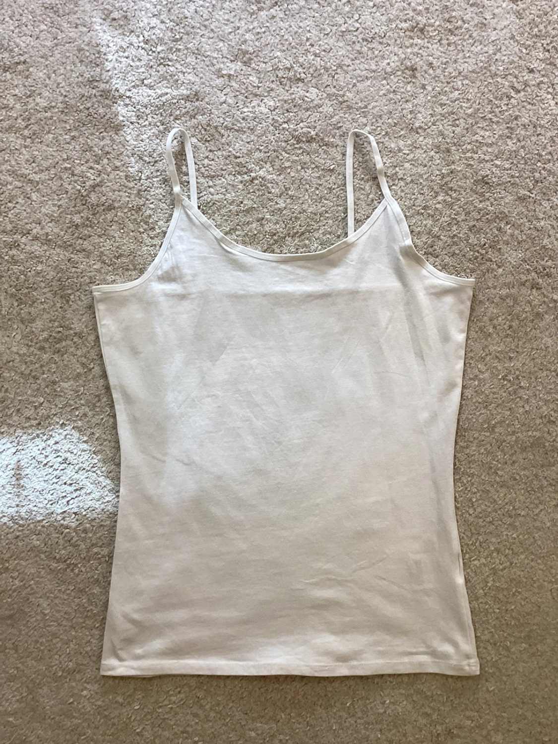 🤍 Top Dolce Bella à Bretelles - Blanc - Taille L - Coton/Elastane