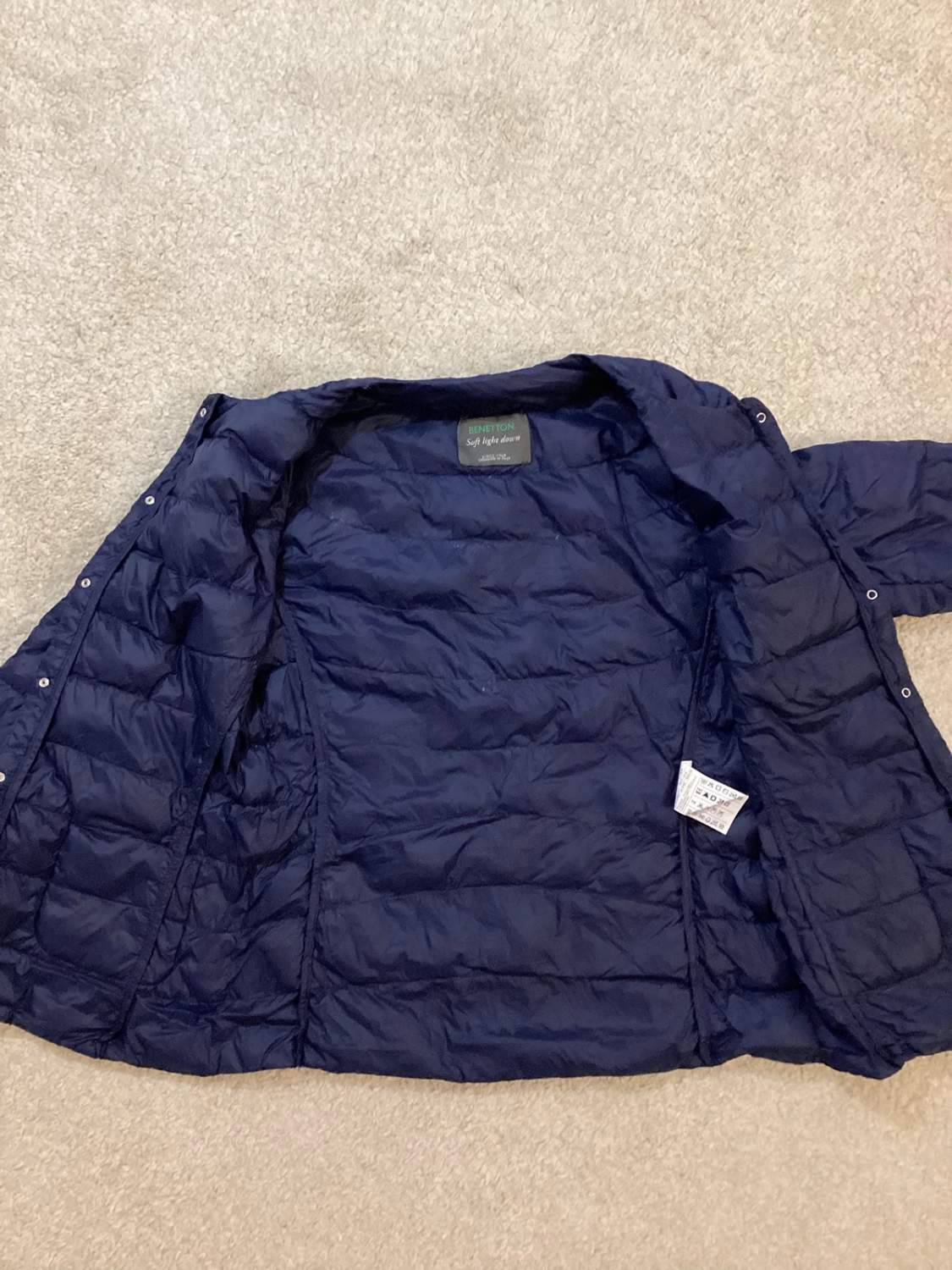 🧥 Veste Benetton Soft Light Down - Marine - Taille S