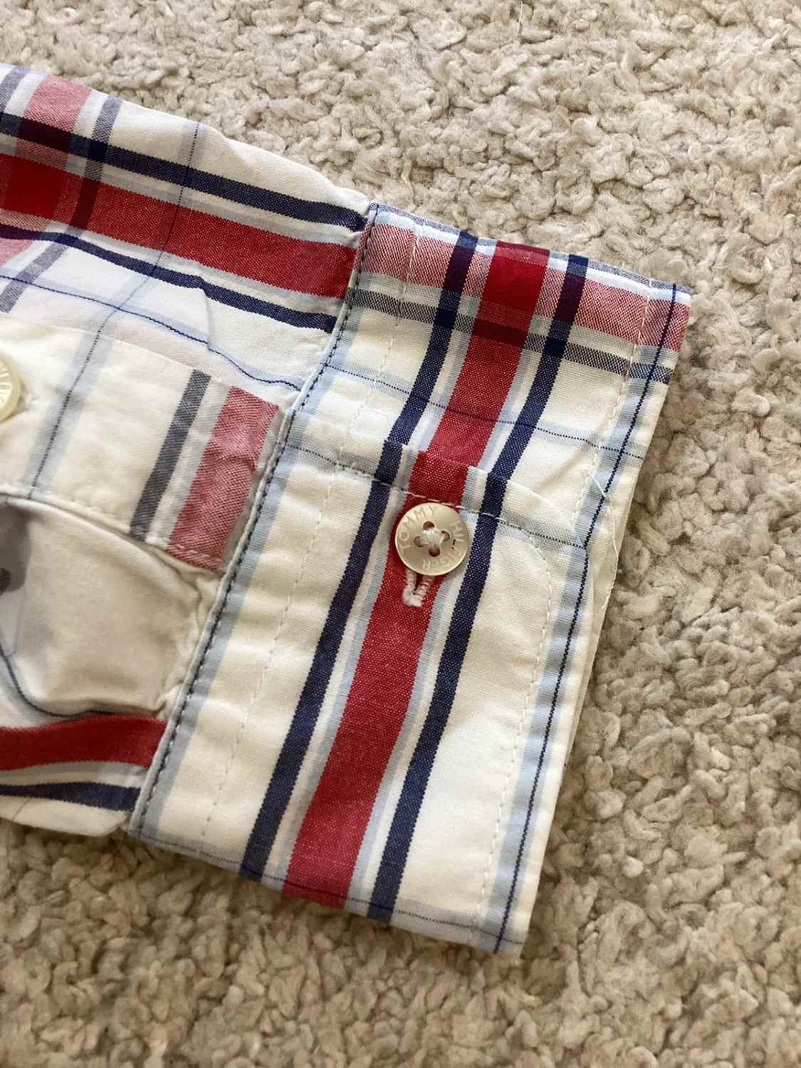 🌊 Chemise Tommy Hilfiger à Carreaux - Blanc/Rouge/Marine - Taille L/G