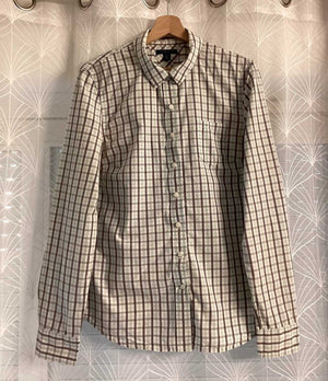 Chemise Tommy Hilfiger à Carreaux - Marron/Blanc/Vert - Taille L/G