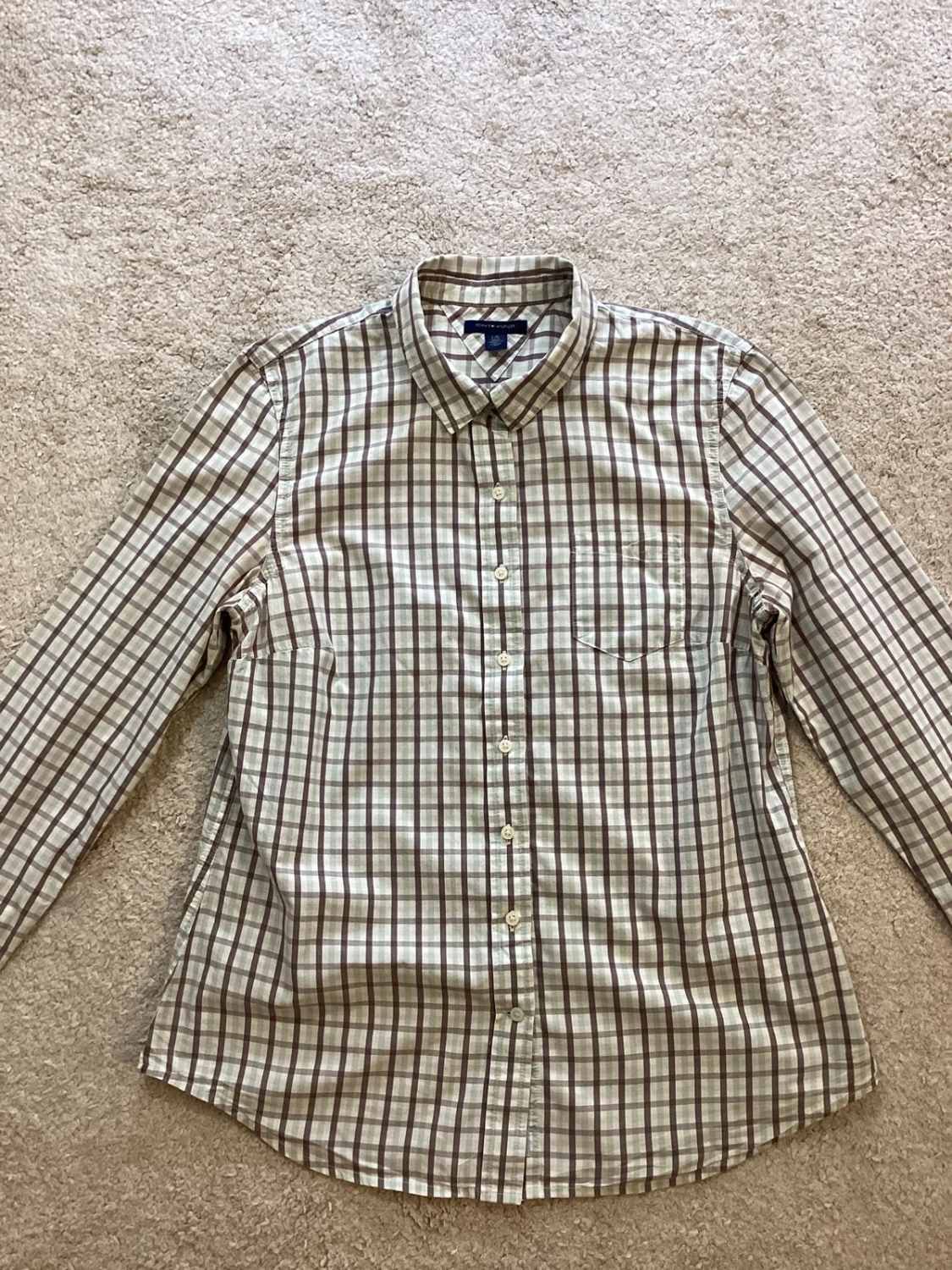 Chemise Tommy Hilfiger à Carreaux - Marron/Blanc/Vert - Taille L/G