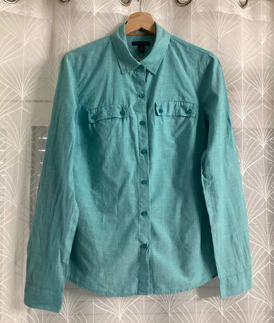 Chemise Tommy Hilfiger Femme - Turquoise - Coton/Lin - Taille M