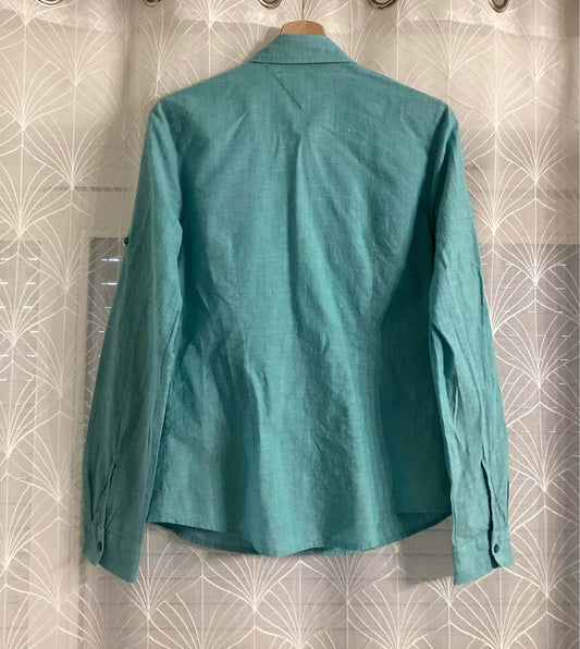 Chemise Tommy Hilfiger Femme - Turquoise - Coton/Lin - Taille M