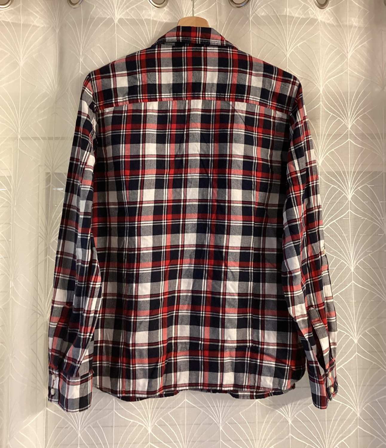 🍂 Chemise Tommy Hilfiger Flanelle - Carreaux Marine/Gris/Bordeaux - Taille M