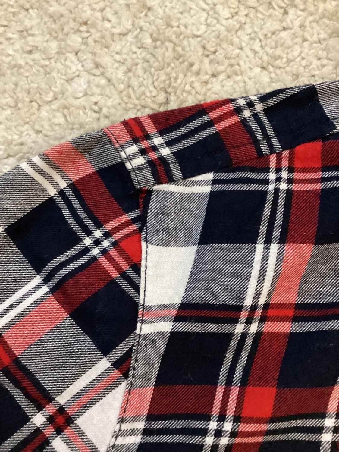 🍂 Chemise Tommy Hilfiger Flanelle - Carreaux Marine/Gris/Bordeaux - Taille M