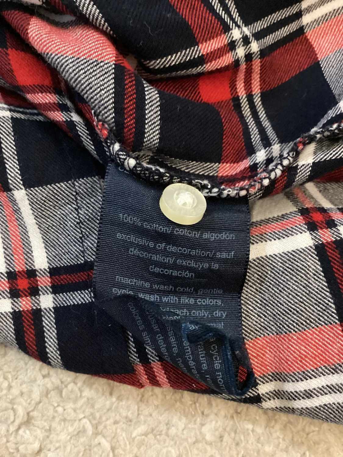 🍂 Chemise Tommy Hilfiger Flanelle - Carreaux Marine/Gris/Bordeaux - Taille M