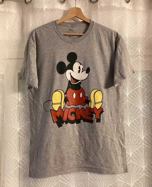 🐭 T-shirt Disney Mickey Mouse - Gris - Taille M - Coton/Polyester