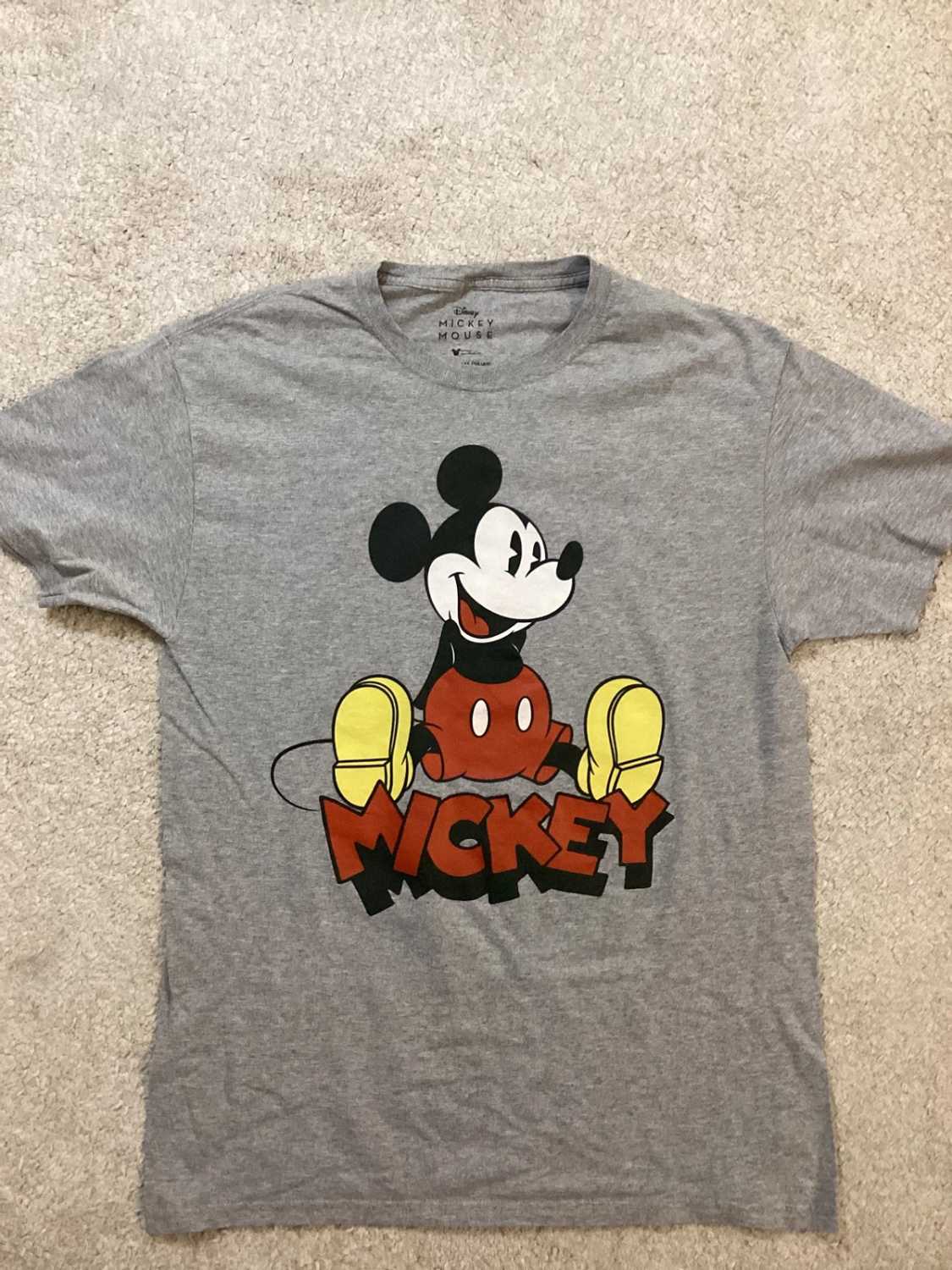 🐭 T-shirt Disney Mickey Mouse - Gris - Taille M - Coton/Polyester