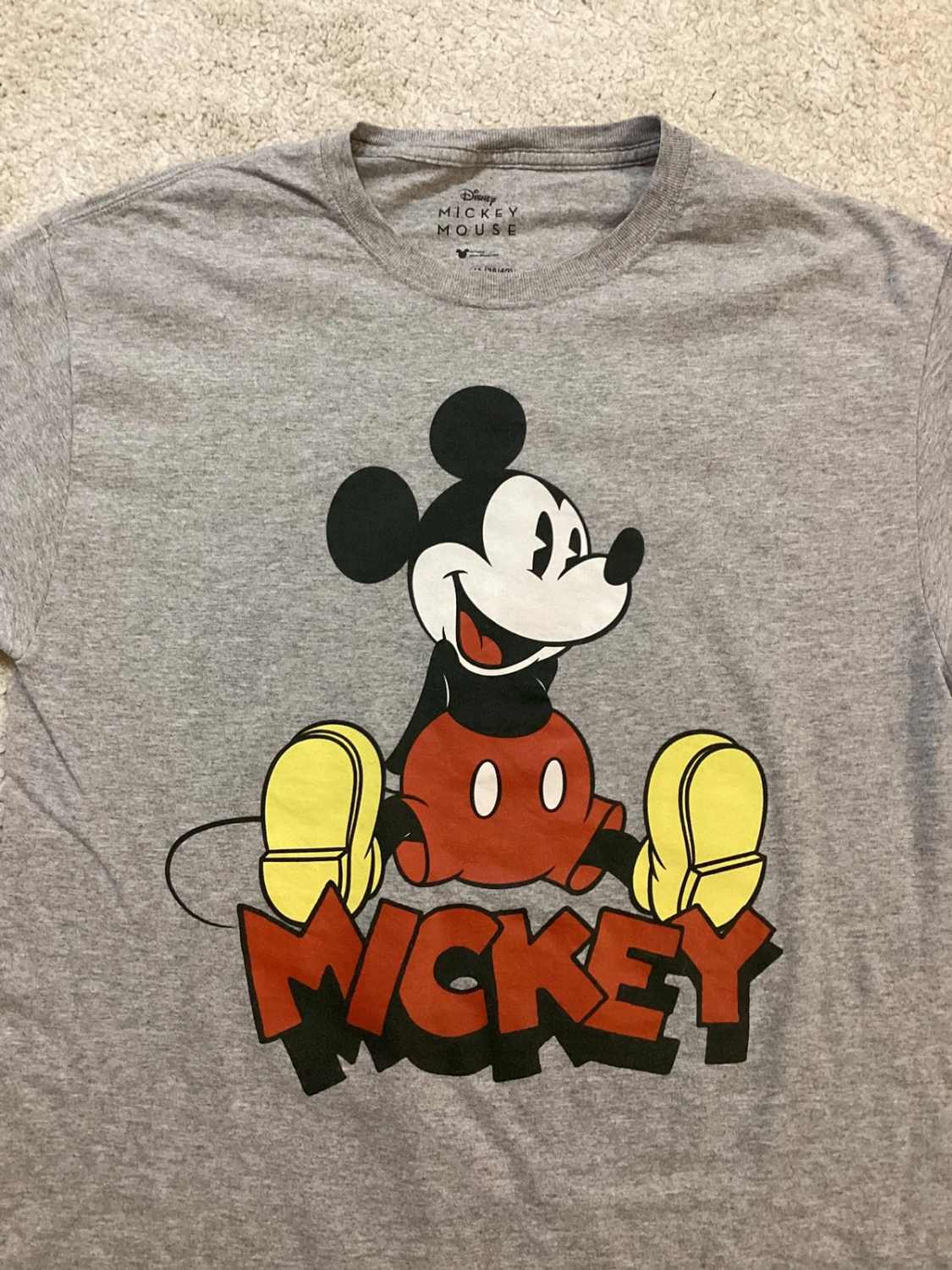 🐭 T-shirt Disney Mickey Mouse - Gris - Taille M - Coton/Polyester