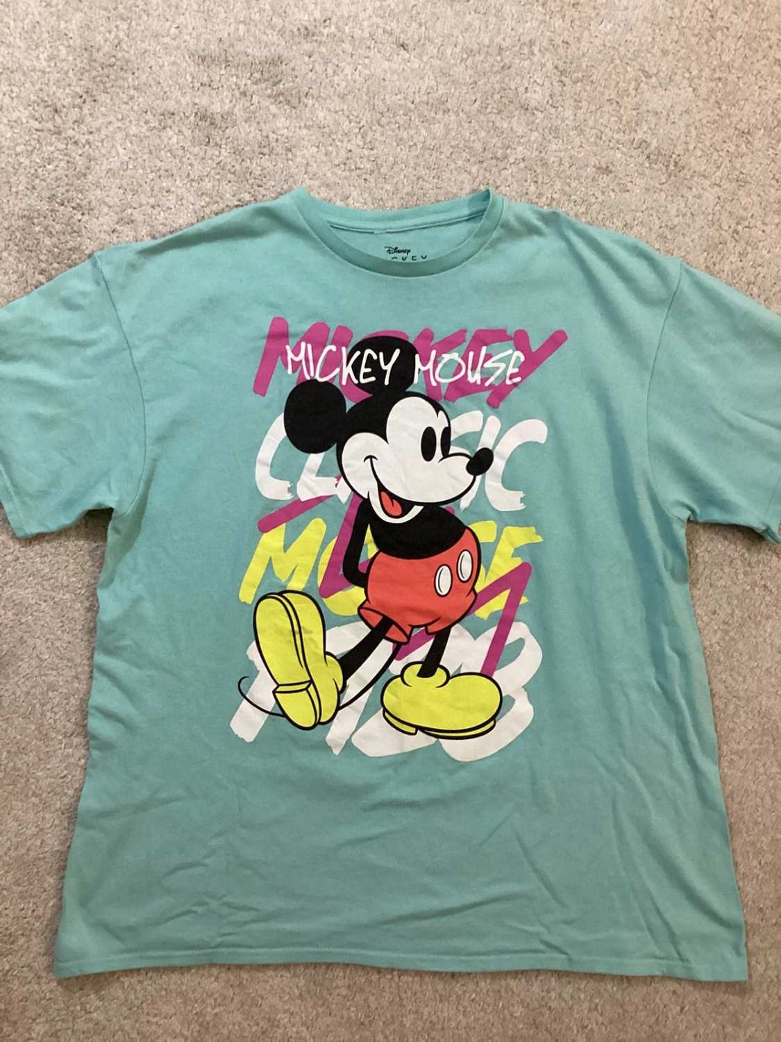 🐭 T-shirt Disney Mickey Mouse - Turquoise - Taille XL - Coton