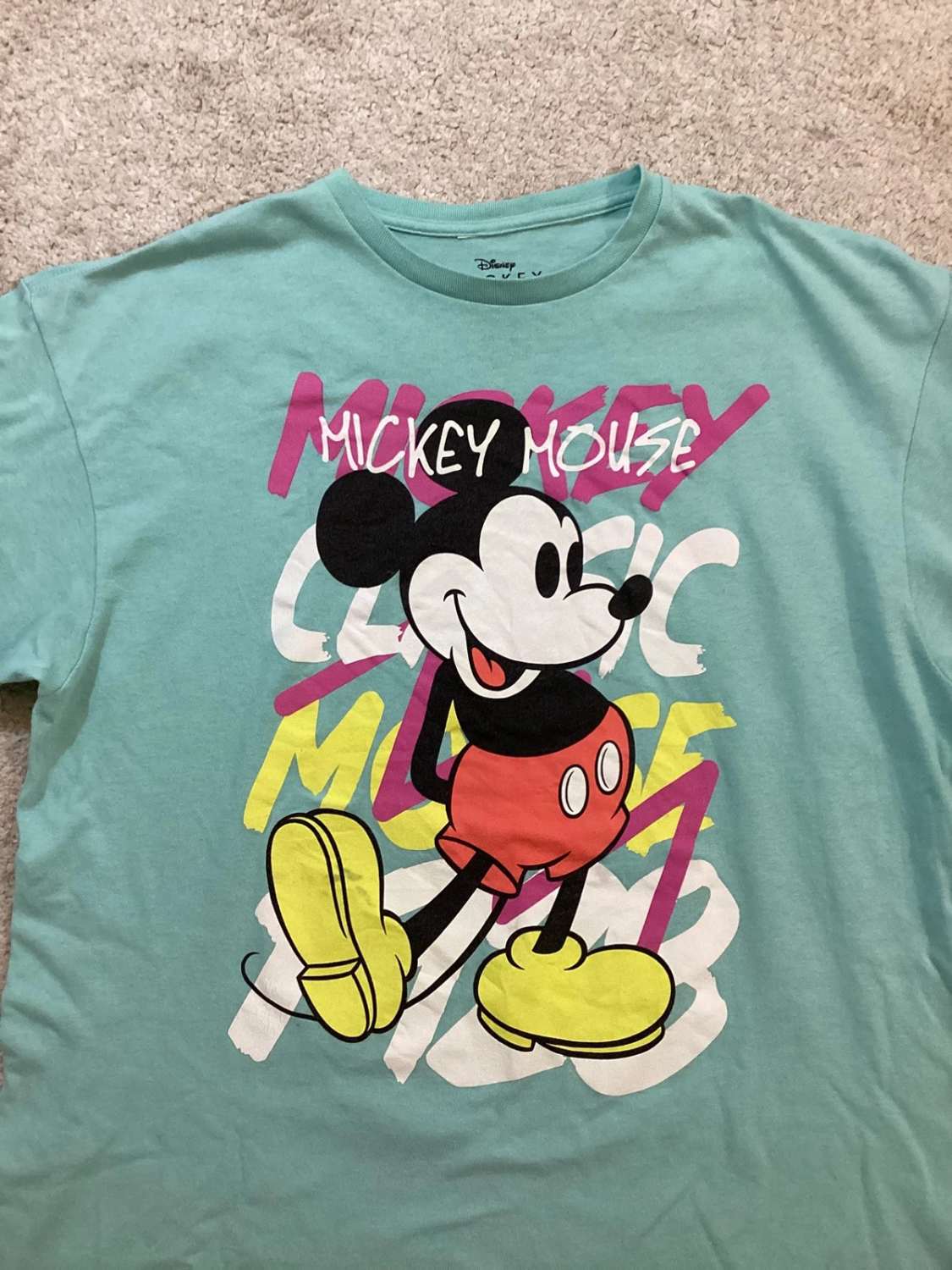 🐭 T-shirt Disney Mickey Mouse - Turquoise - Taille XL - Coton