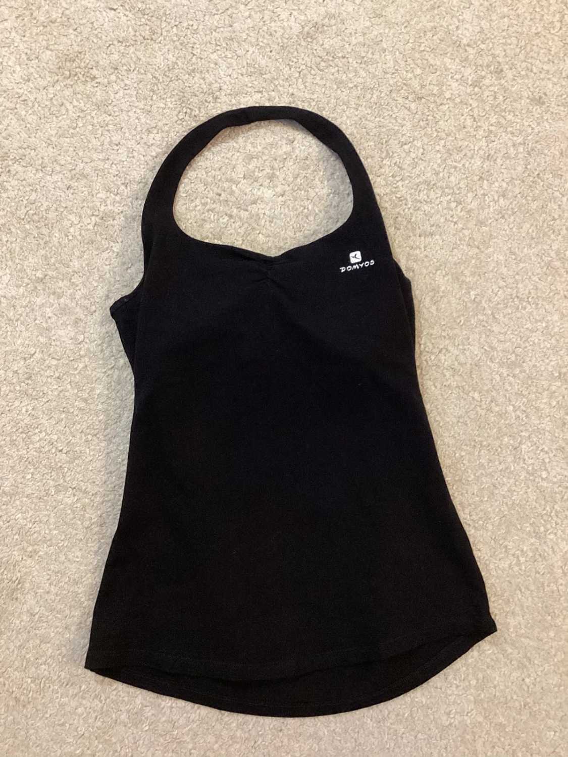 Top Sportif Domyos - Noir - Taille UK6 - Coton/Elastane