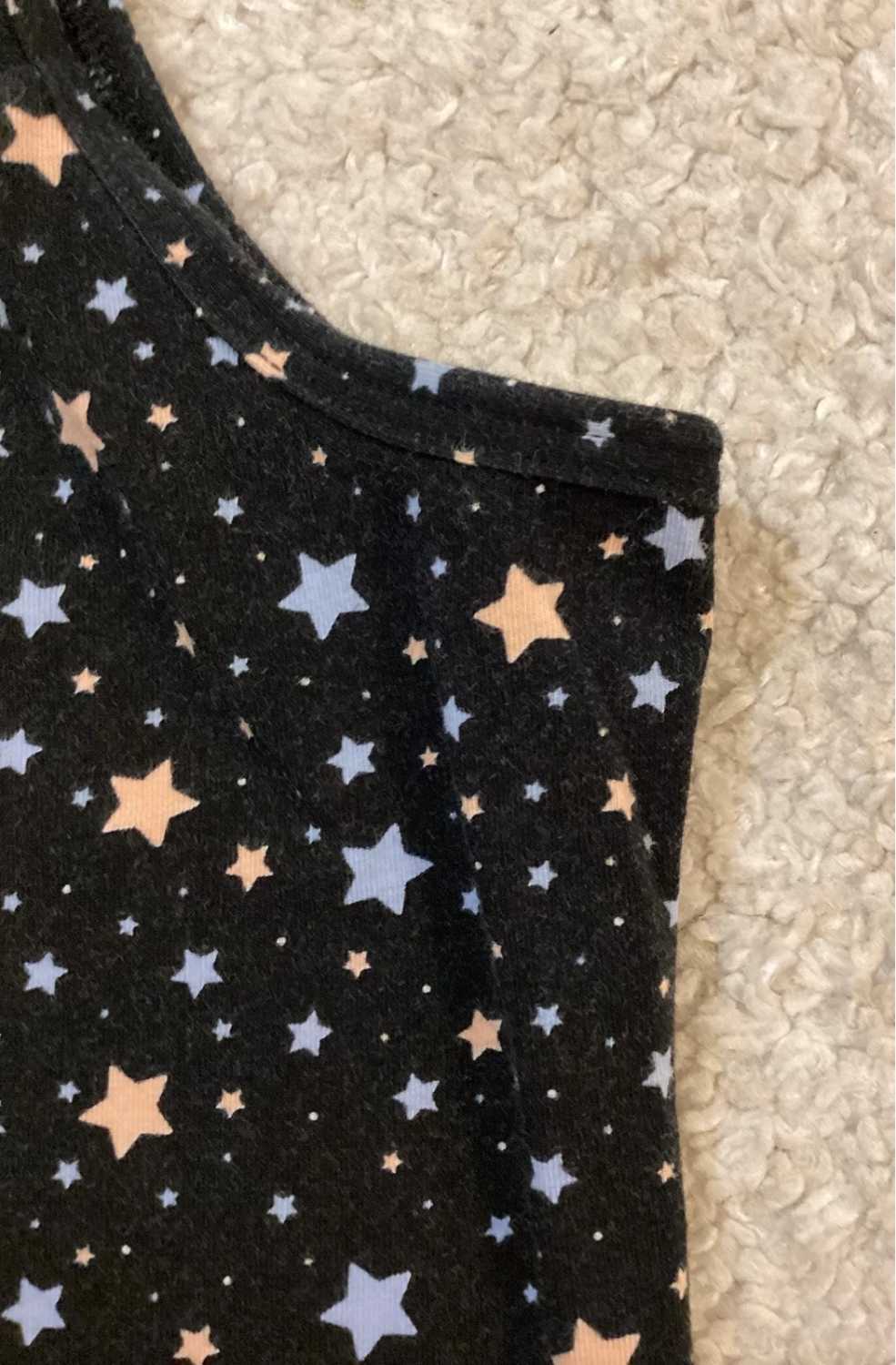 🎨 Top Tezenis à Motif - Noir/Bleu/Abricot - Taille S - Coton/Elastane