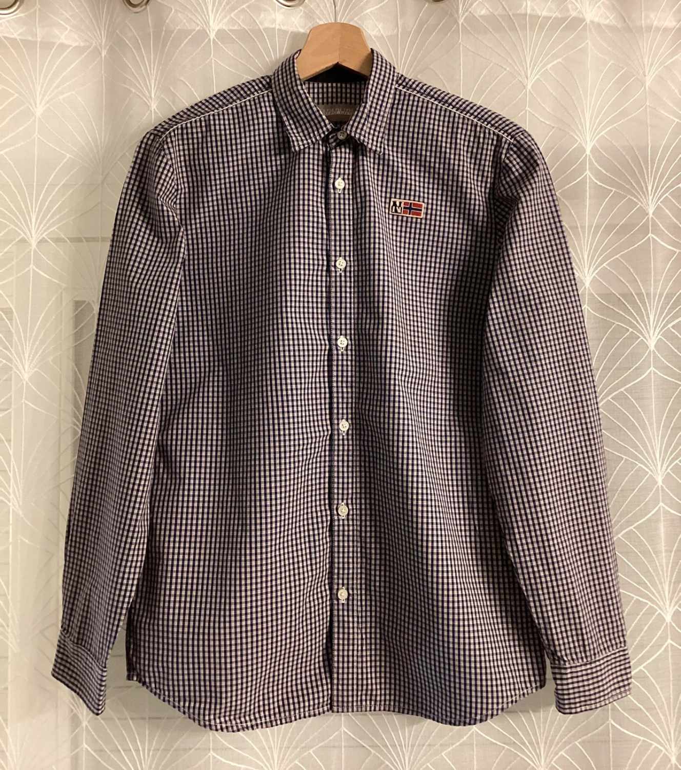 🔴Chemise à Carreaux Napapijri - Marine/Rouge/Blanc - Taille 14A